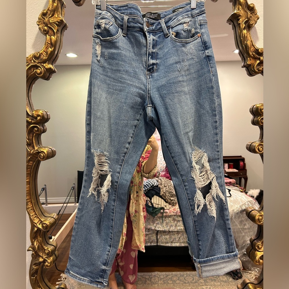 Judy Blue 9/29 Distressed Blue Women's Jeans